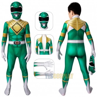 Kids Green Ranger Cosplay Suit Power Rangers Green 3D Printed Costume