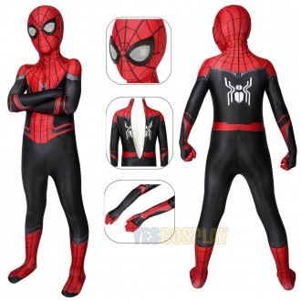 Kids Spider-man Suit Far From Home Black and Red Costume For Children