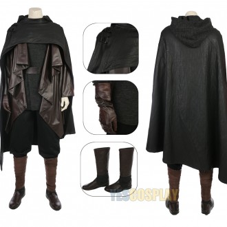 Luke Skywalker Black Cosplay Costume Star Wars 8 The Last Jedi Outfit
