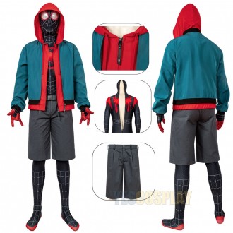 Miles Morales Costume Into the Spider-Verse Miles Cosplay Suit