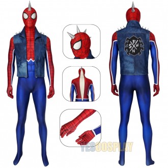 Punk-Rock Spidey Cosplay Costume Hobart Brown Spider-Man Cosplay Suit