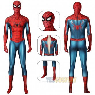 Spider-man New In No Way Home Ending Blue And Red Cosplay Costume