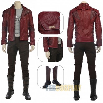 Male XL Size with 11 US Shoes Star Lord Costume Guardians of The Galaxy 2 Cosplay Suits