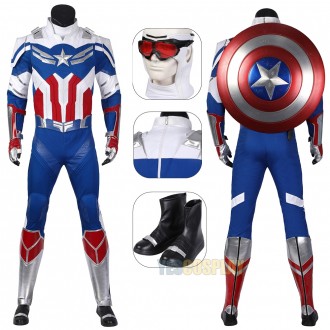 The Falcon Cosplay Costumes Classic The Falcon Blue Suit