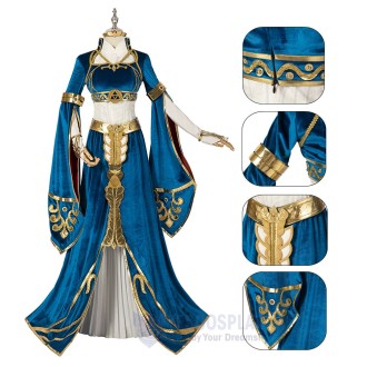 Nintendo Zelda Breath of the Wild Princess Zelda Cosplay Costume Dress Women Halloween